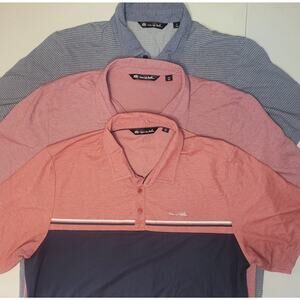 Travis Mathew Mens XL Polo Shirts Lot Of 3 Golf Casual Striped Short Sleeve